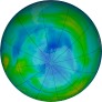 Antarctic ozone map for 2022-07-24
